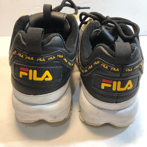 Fila Disruptor 2 Black Yellow Orange Athletic Shoes Sneakers Youth Size 4 - Picture 4 of 8